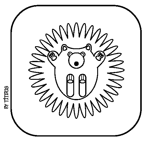 Desenho de Porco-espinho II para Colorir