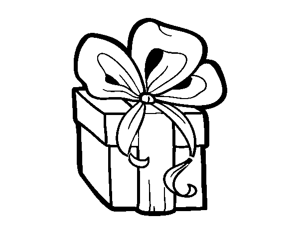 Desenho de Presente de Natal para Colorir
