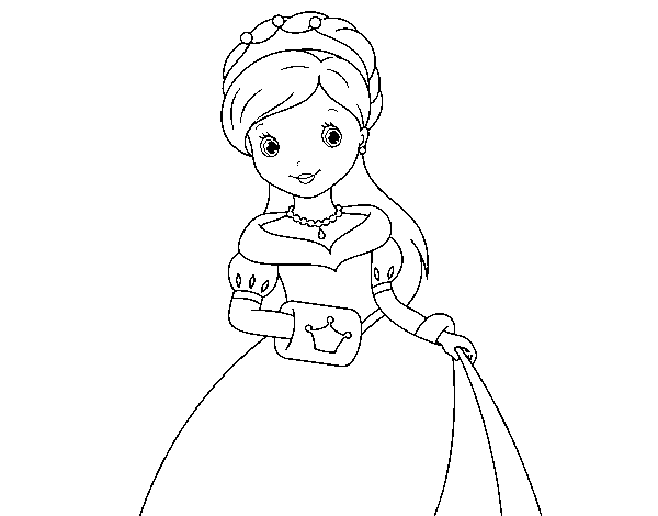 Desenho de Princesa elegante para Colorir