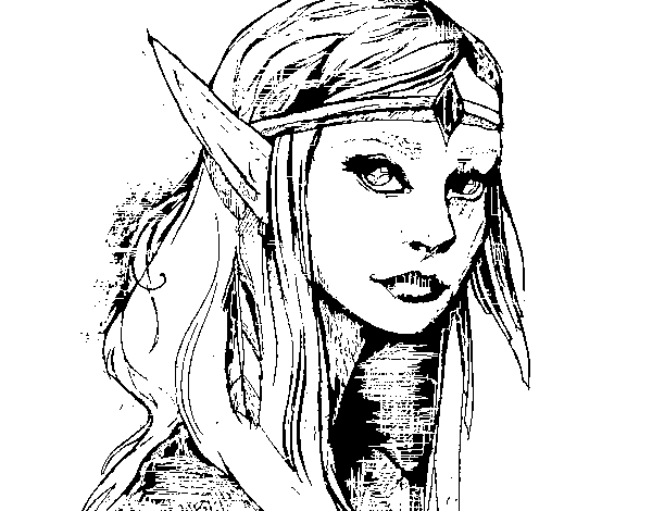 Desenho de Princesa elfo para Colorir