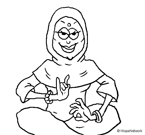 Desenho de Princesa muçulmana para Colorir