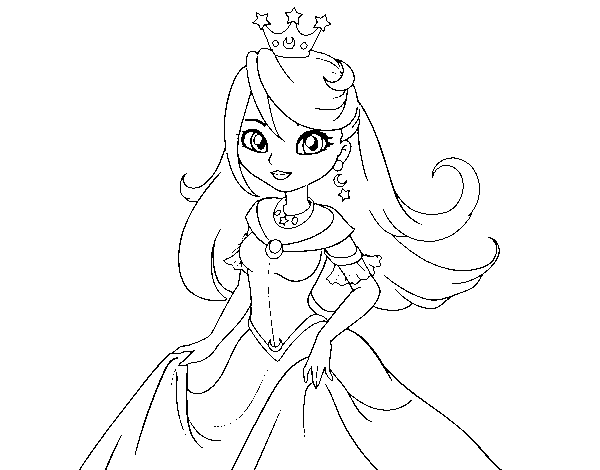 Desenho de Princesa rainha para Colorir