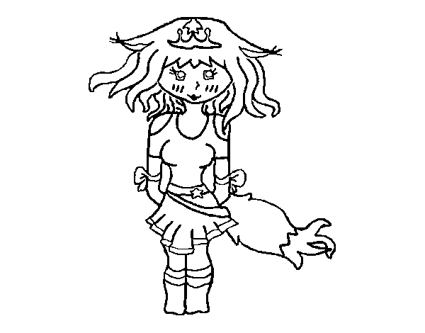Desenho de Princesa zorro para Colorir