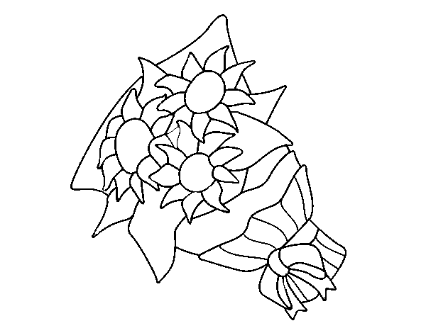 Desenho de Ramo de girassol para Colorir