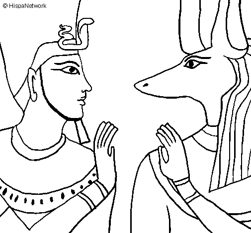 Desenho de Ramses e Anubis para Colorir