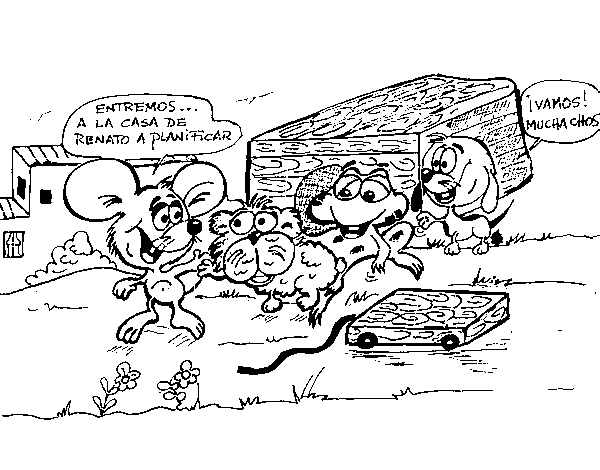 Desenho de Renato e seus amigos para Colorir