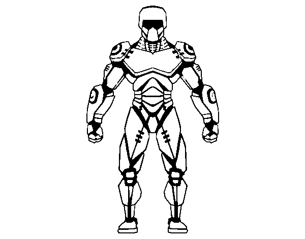 Desenho de Robô lutador para Colorir