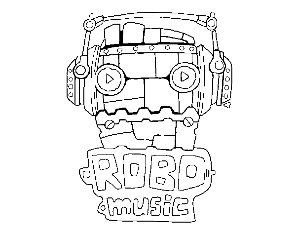Desenho de Robô music para Colorir