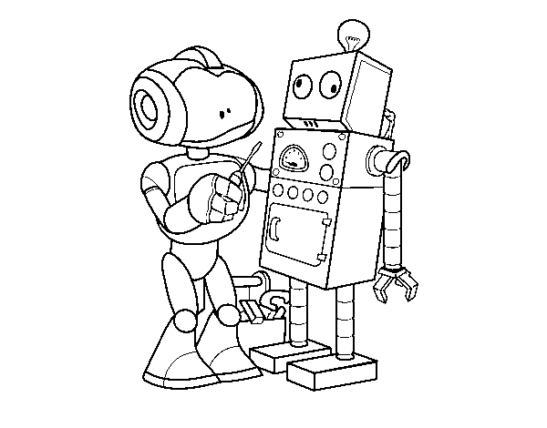 Desenho de Robô organizador de robô para Colorir
