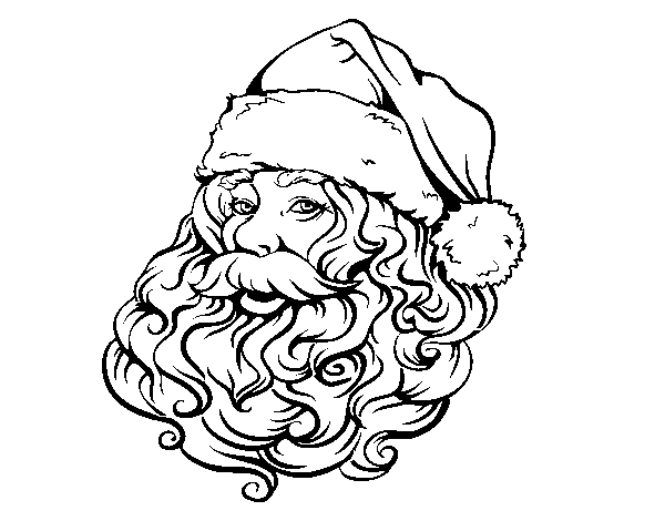Desenho de Rosto de Papai Noel para o natal para Colorir