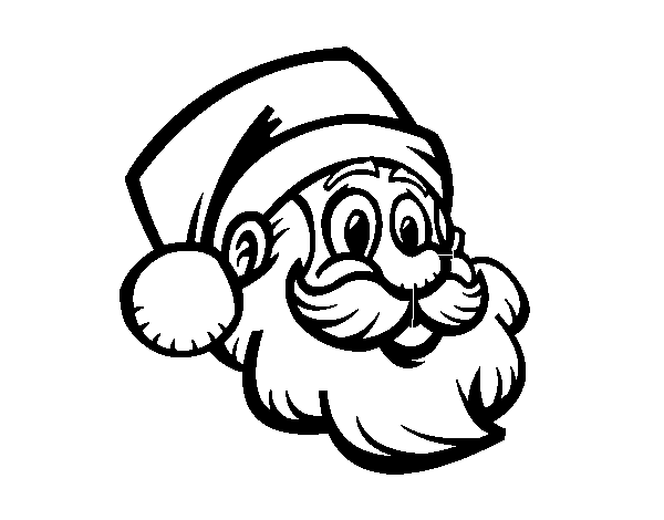 Desenho de Rostro Noel para Colorir