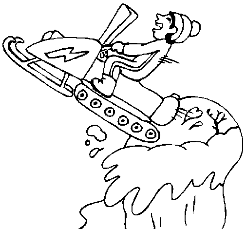 Desenho de Salto com moto de neve para Colorir