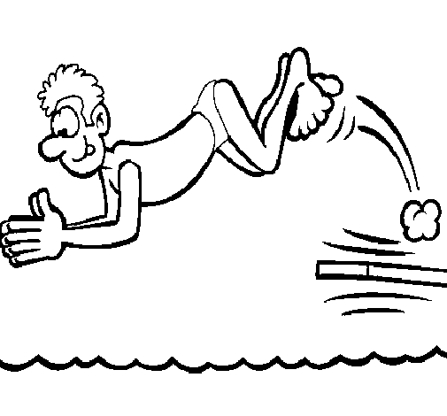 Desenho de Salto de trampolim para Colorir