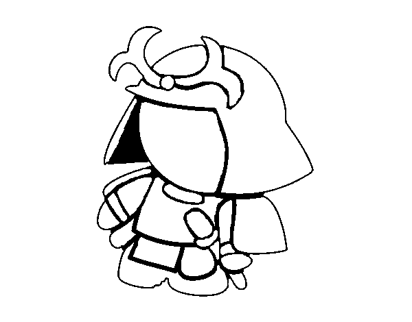 Desenho de Samurai com armadura para Colorir