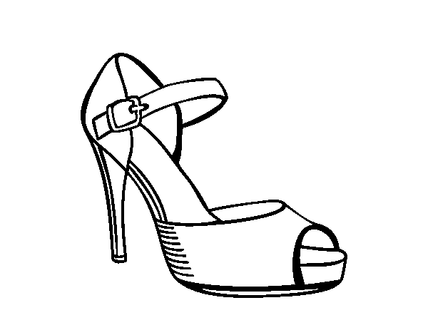 Desenho de Sapato de salto aberto para Colorir