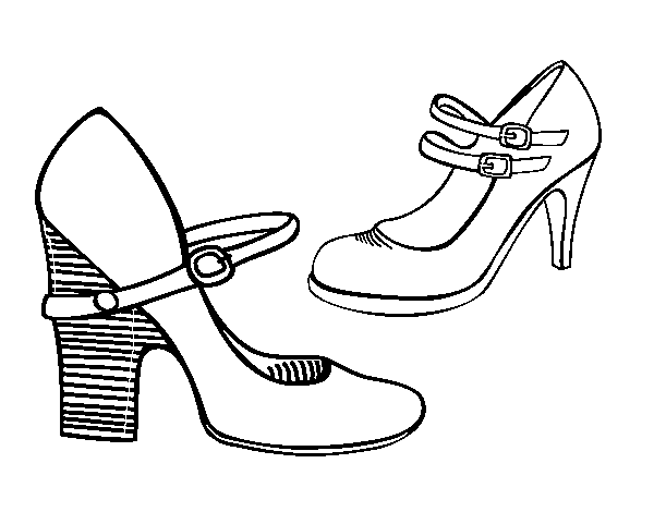 Desenho de Sapatos de calcanhar para Colorir