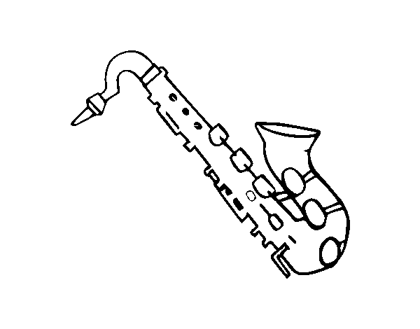 Desenho de Saxofone tenor para Colorir