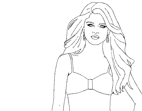 Desenho de Selena Gomez para Colorir