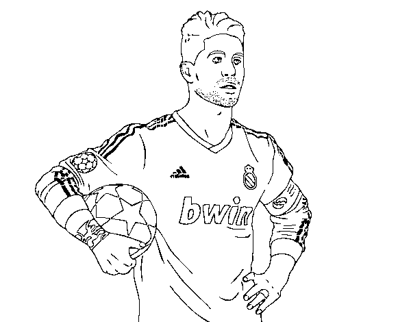 Desenho de Sergio Ramos do Real Madrid para Colorir
