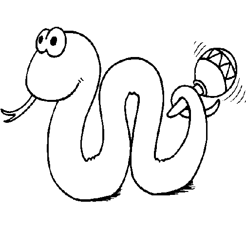 Desenho de Serpente cascavel para Colorir