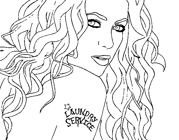 Desenho de Shakira - Laundry Service para Colorir