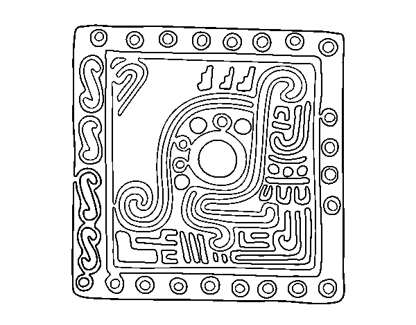 Desenho de Símbolo Maia para Colorir