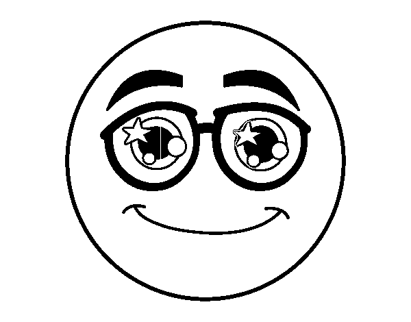 Desenho de Smiley com vidros para Colorir