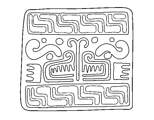 Desenho de Sobrescrito maia para Colorir