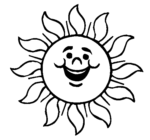 Desenho de Sol contente para Colorir