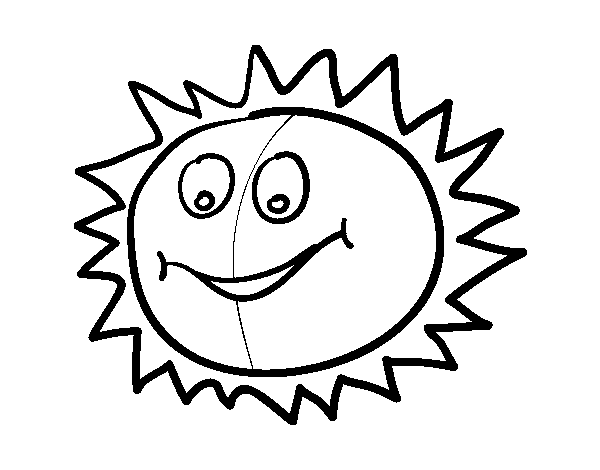 Desenho de Sol feliz para Colorir