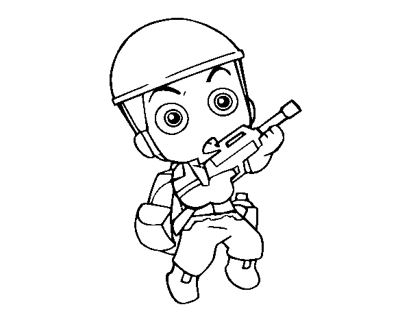 Desenho de Soldado militar para Colorir