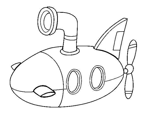 Desenho de Submarino para Colorir