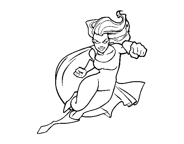 Desenho de Super girl para atacar para Colorir