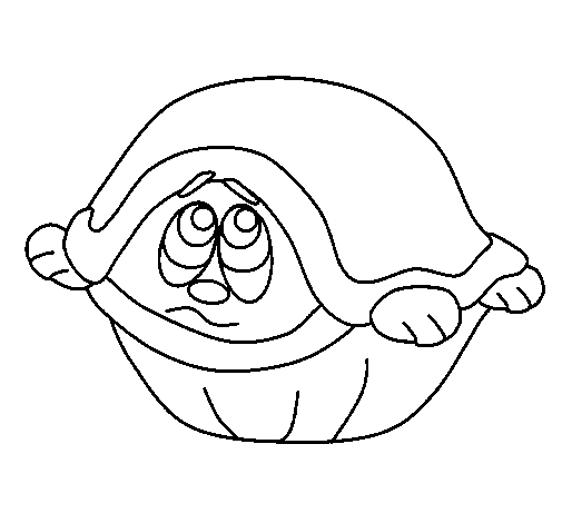 Desenho de Tartaruga assustada para Colorir