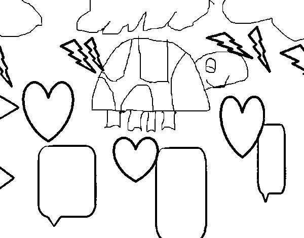 Desenho de Tartaruga pequena para Colorir