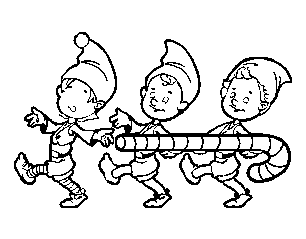 Desenho de  Três duendes de Natal para Colorir