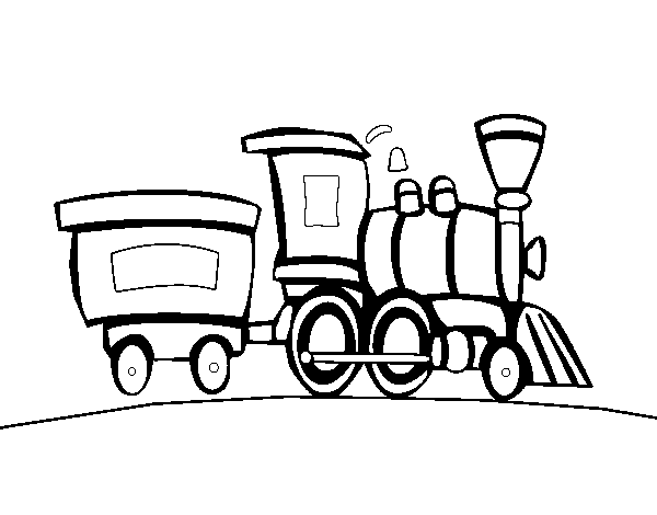 Desenho de Trem com vagão para Colorir