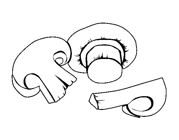 Desenho de Três cogumelos para Colorir