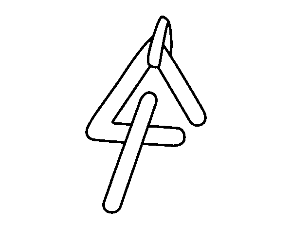 Desenho de Triângulo instrumento musical  para Colorir