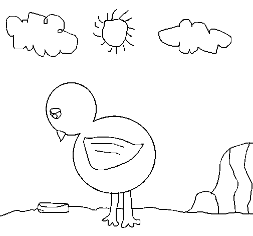 Desenho de Triste frango para Colorir