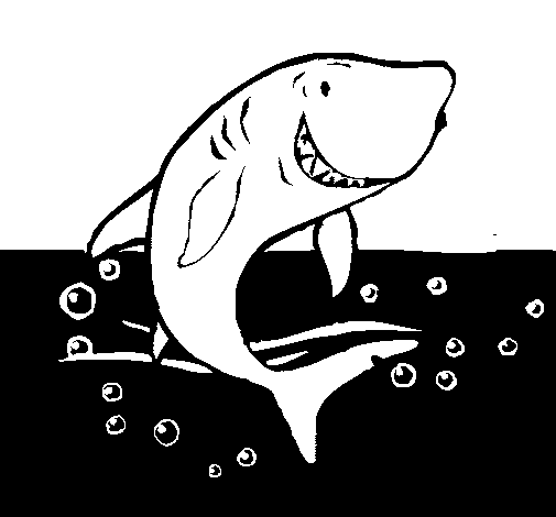 Desenho de Tubarão para Colorir