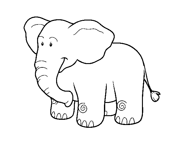 Desenho de Um elefante Africano para Colorir