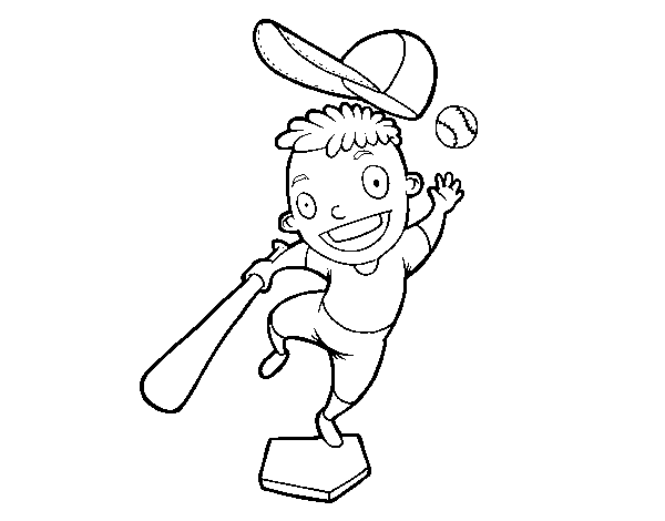 Desenho de Um rebatedor de beisebol para Colorir