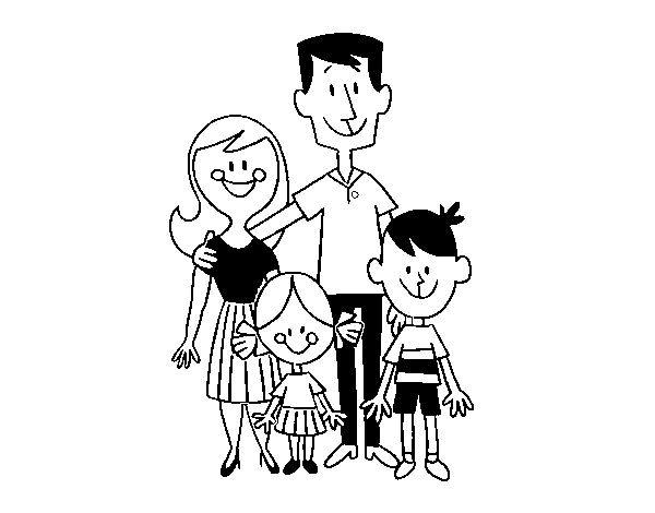 Desenho de Uma família feliz para Colorir