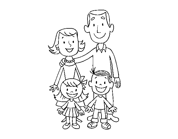 Desenho de Uma família para Colorir