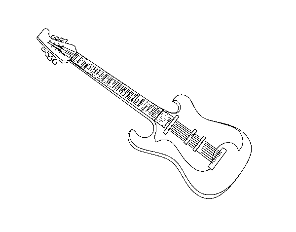 Desenho de Uma guitarra elétrica para Colorir