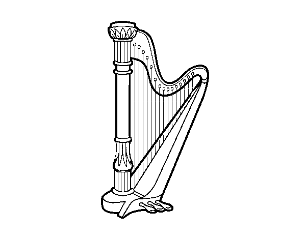 Desenho de Uma harpa para Colorir