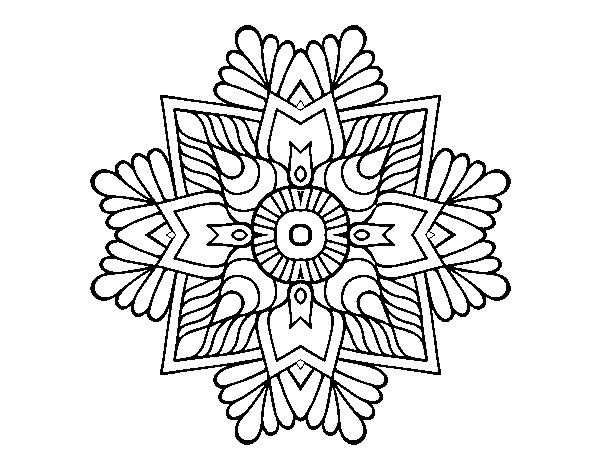 Desenho de Uma mandala em mosaico para Colorir
