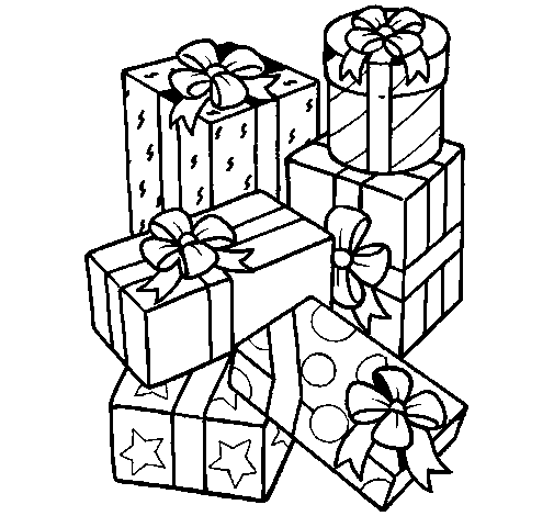 Desenho de Uma montanha de presentes para Colorir