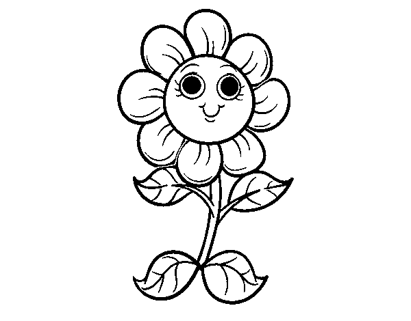 Desenho de Uma pequena flor para Colorir